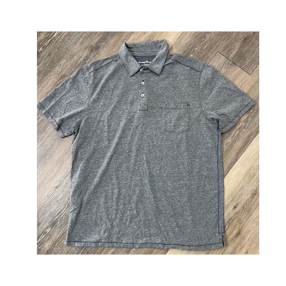Tommy Bahama IslandZone Polo Shirt Gray Heather Coastal Resort Casual